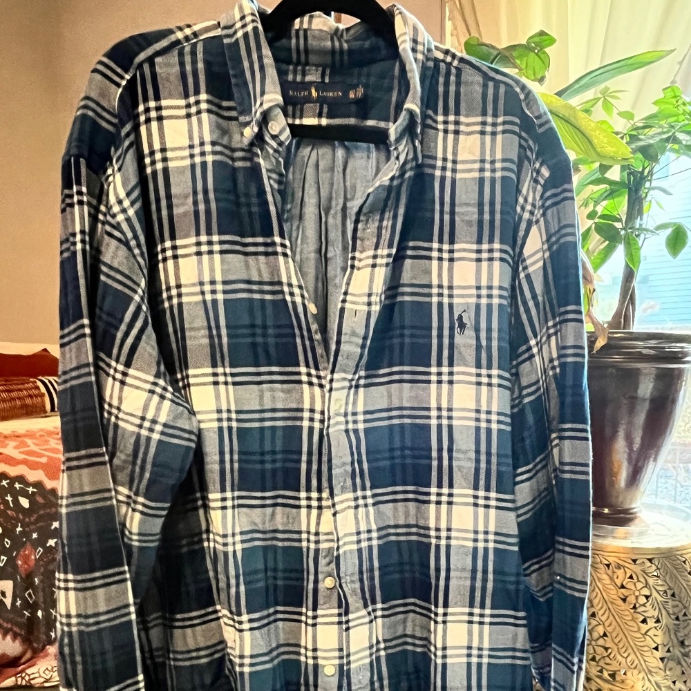 Polo XLT Blue Long-Sleeved Button Down Dress Shirt